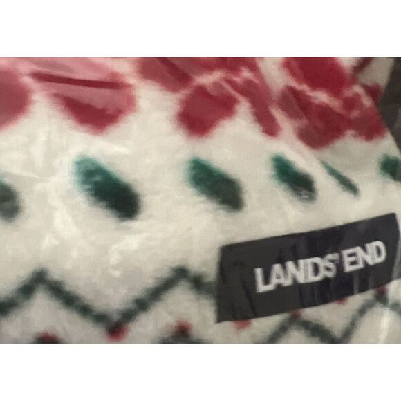 Lands' End Festive Red and Green Patterned Vest - Picture 8 of 9